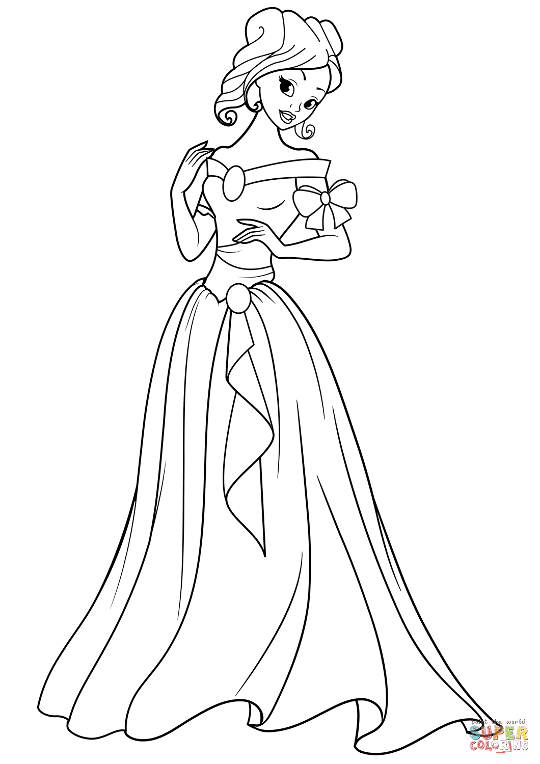 Beautiful princess coloring page free printable coloring pages