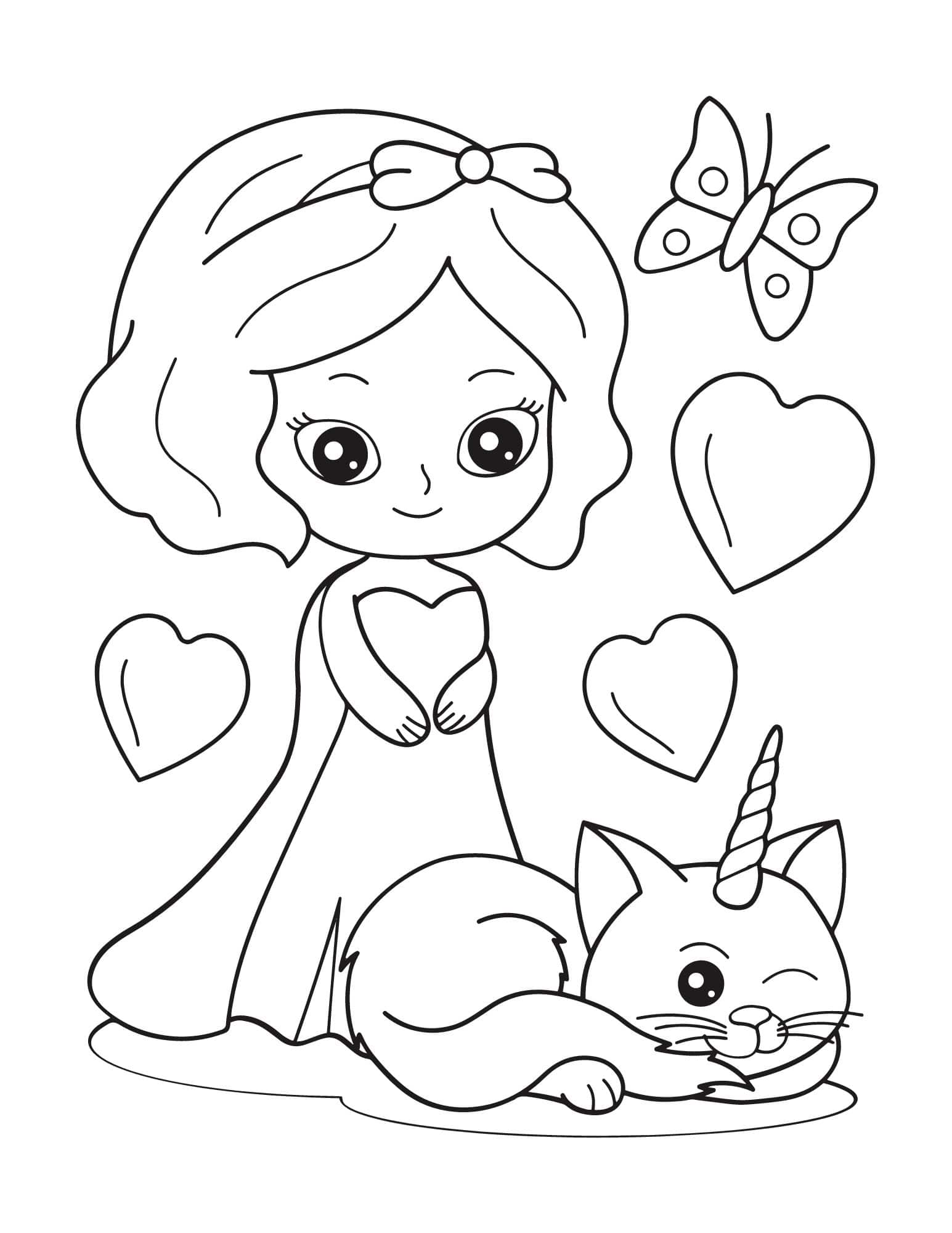 Gorgeous princess coloring pages for kids and adults