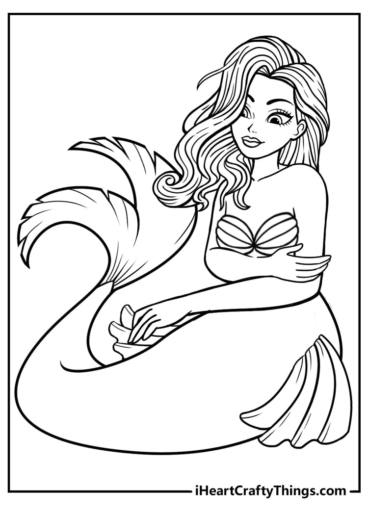 Mermaid coloring pages free printables