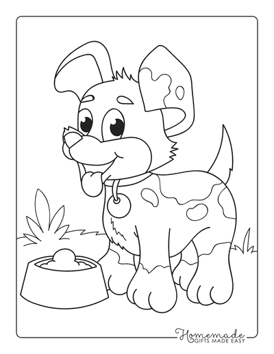 Free dog coloring pages for kids adults