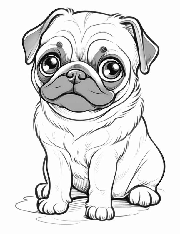 Dog coloring pages for kids and adults