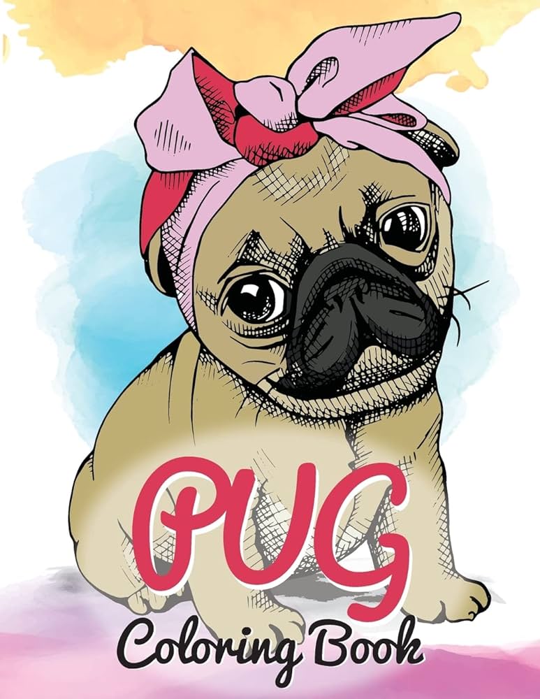 Pug coloring book cute good and bad pug dogs and puppies images relaxing and inspiration designs for pug lover dog coloring books russ focus books