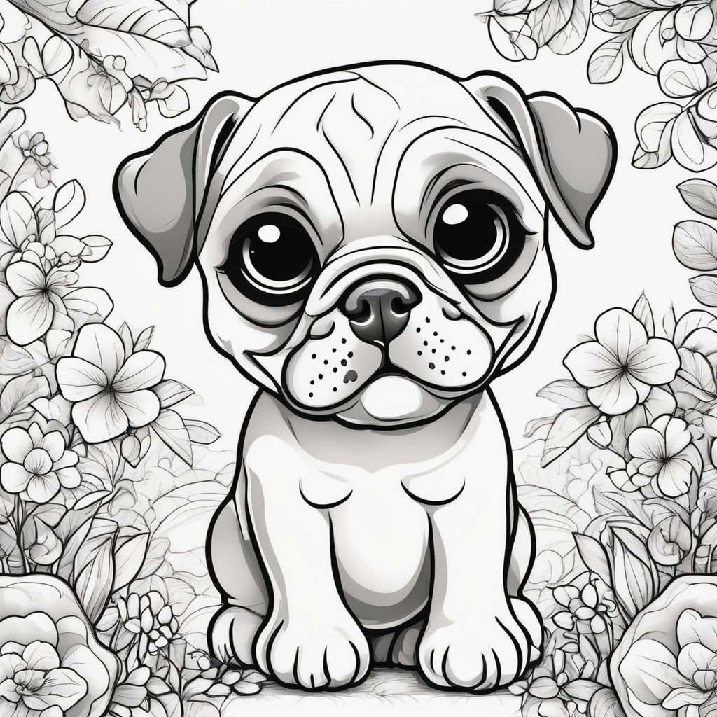 Cartoon pug in love sticker