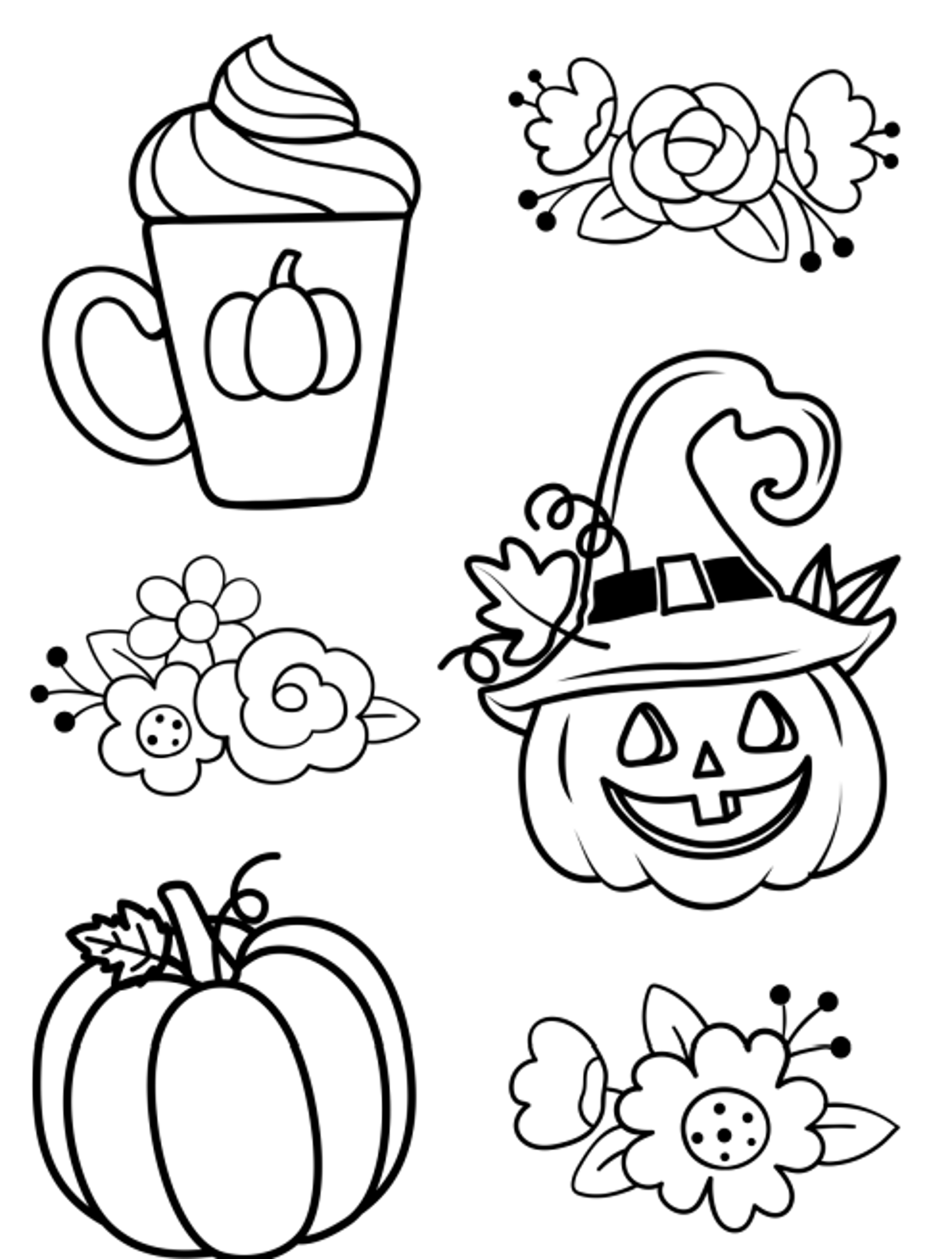 Cute pumpkin coloring pages for fall