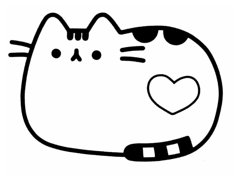 Cute pusheen coloring page