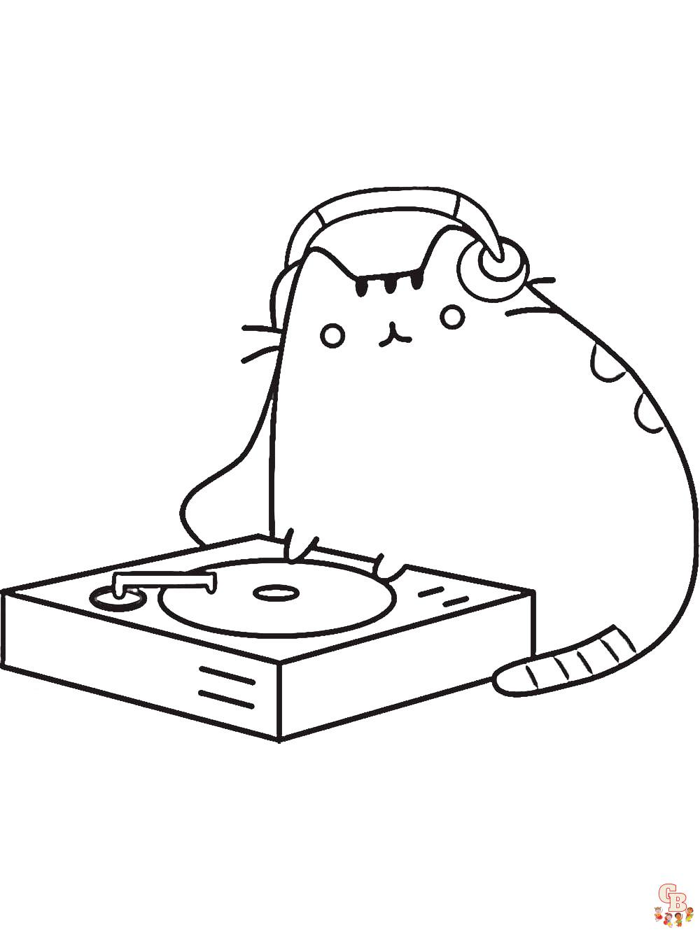 Pusheen coloring pages free printable