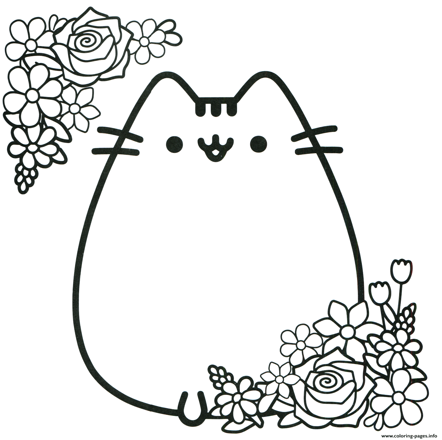 Pusheen coloring pages printable for free download