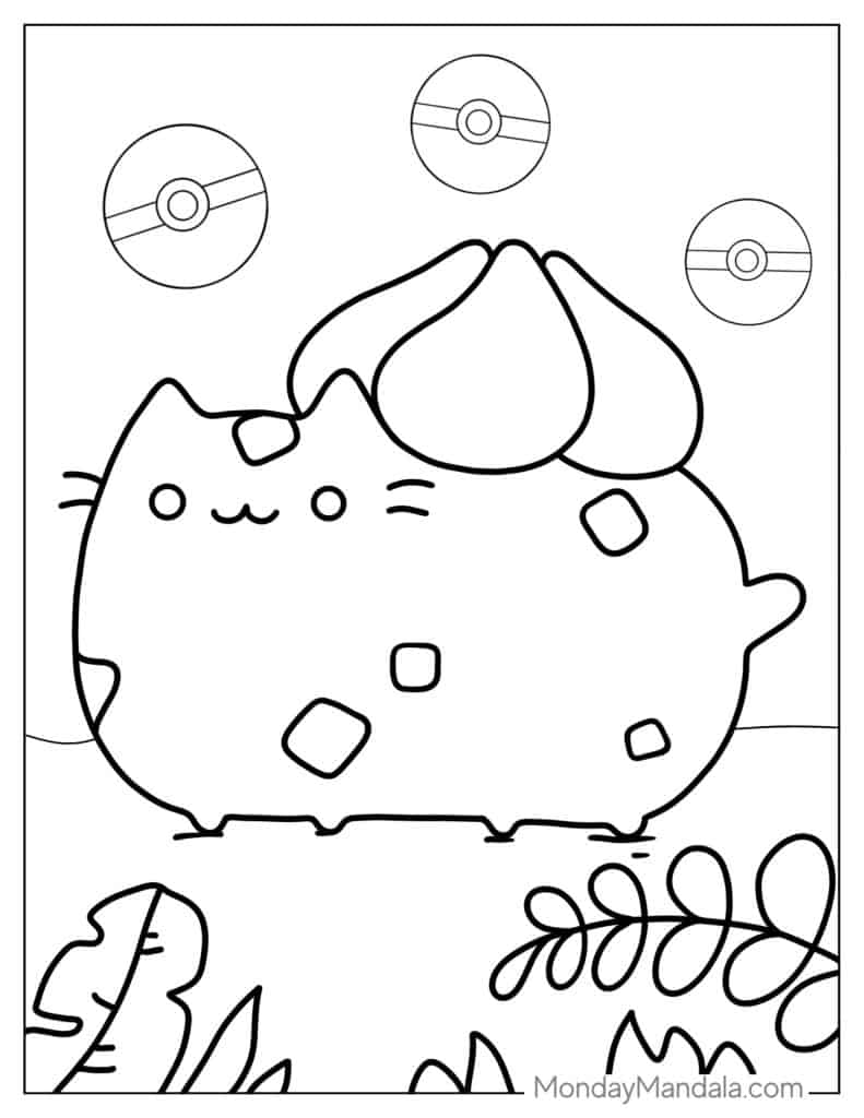 Pusheen coloring pages free pdf printables