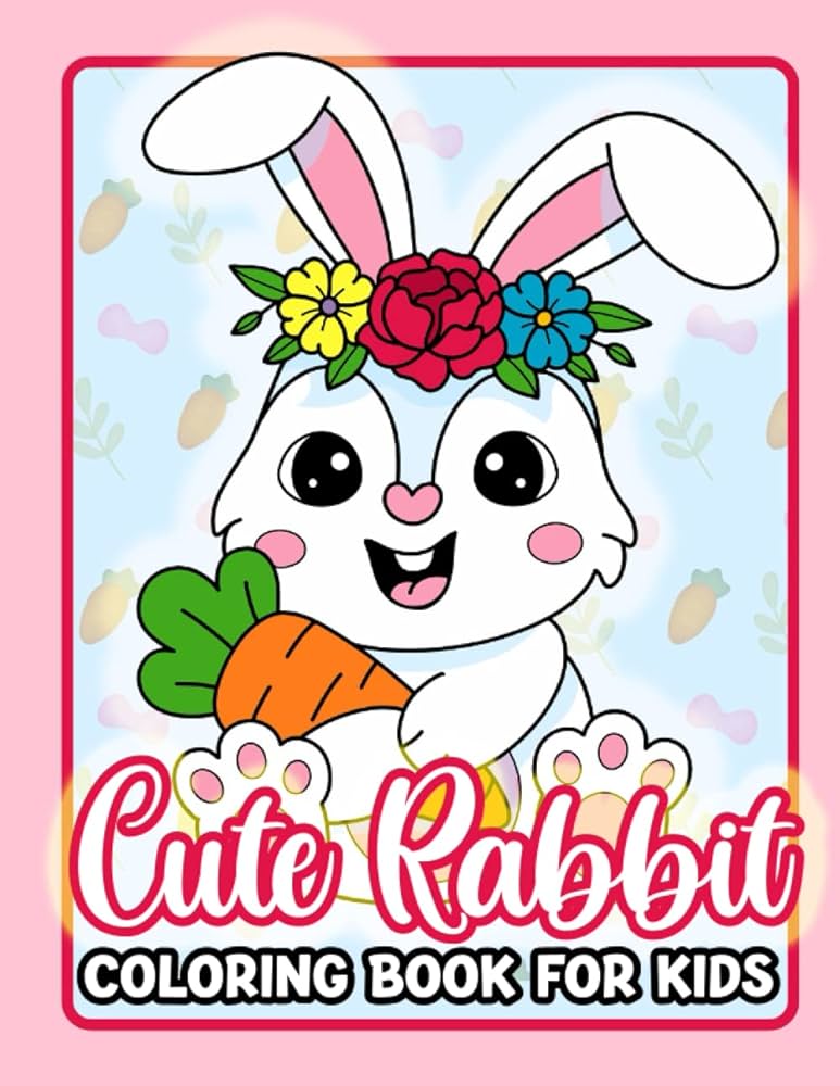 Cute rabbit coloring book for kids bunny coloring books kids rabbit gifts for rabbit lovers cute bunny coloring book kids book about rabbits lovers toddler coloring book for pets lover by