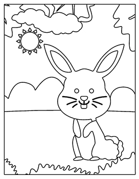 Cute rabbit coloring pages farm animals coloring by funnyarti tpt