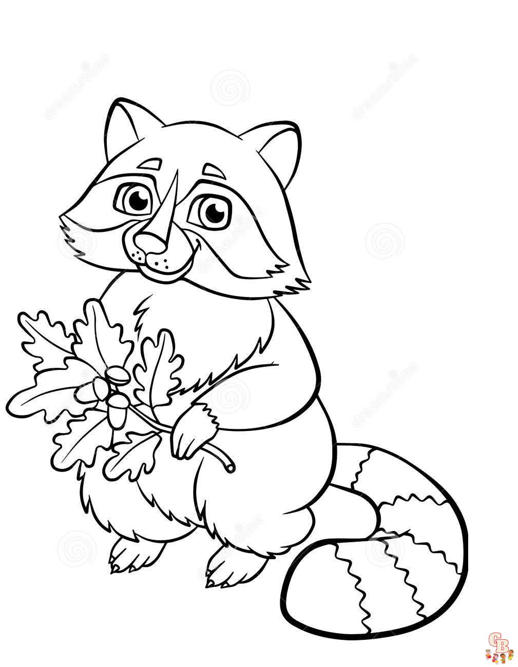 Cute raccoon coloring pages