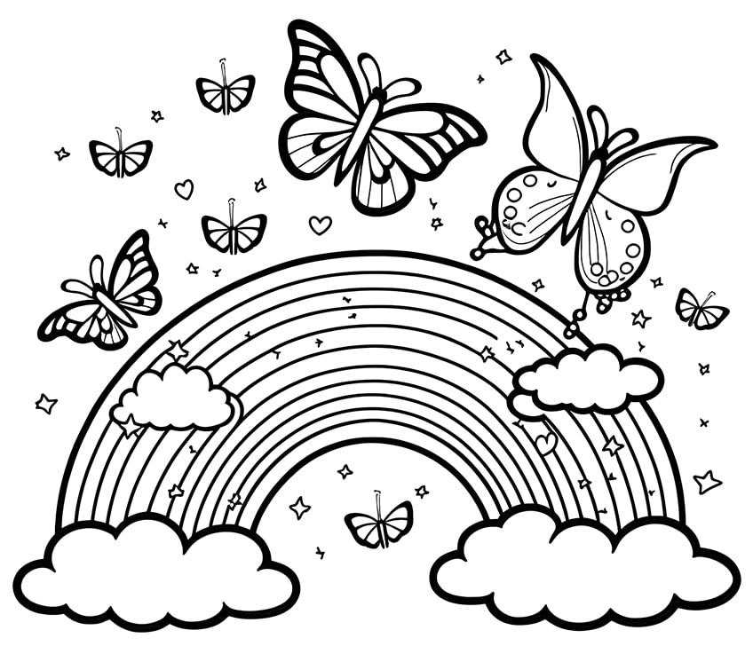 Rainbow coloring pages