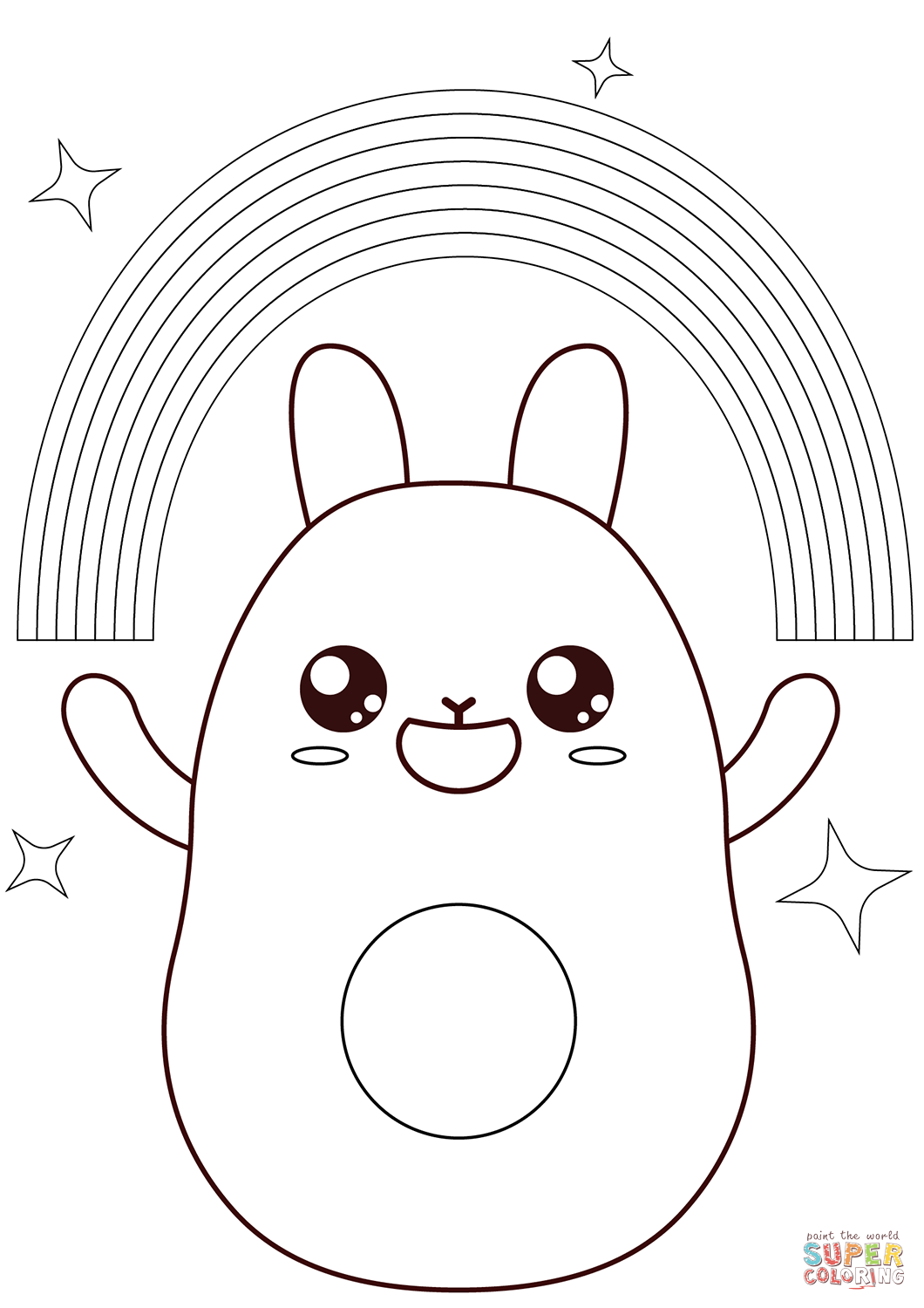 Kawaii rainbow coloring page free printable coloring pages