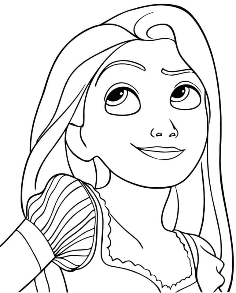 Cute princess rapunzel coloring page