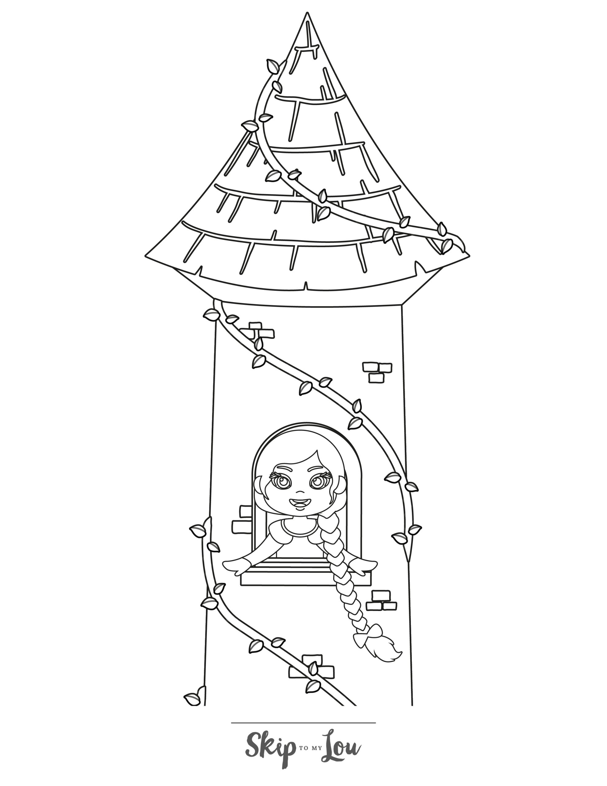 Rapunzel coloring pages