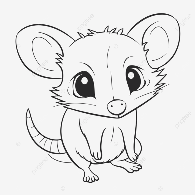 Cute cute rat coloring pages vector outline sketch drawing opossum drawing opossum outline opossum sketch png and vector with transparent background for free download