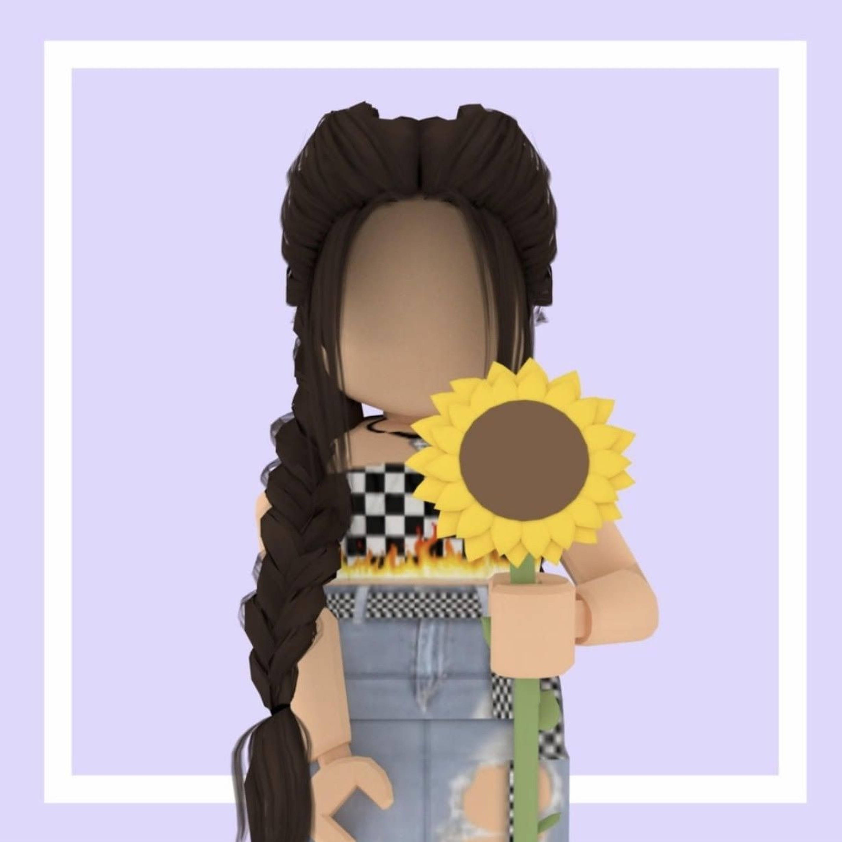 Download roblox girl with single sunflower wallpaper