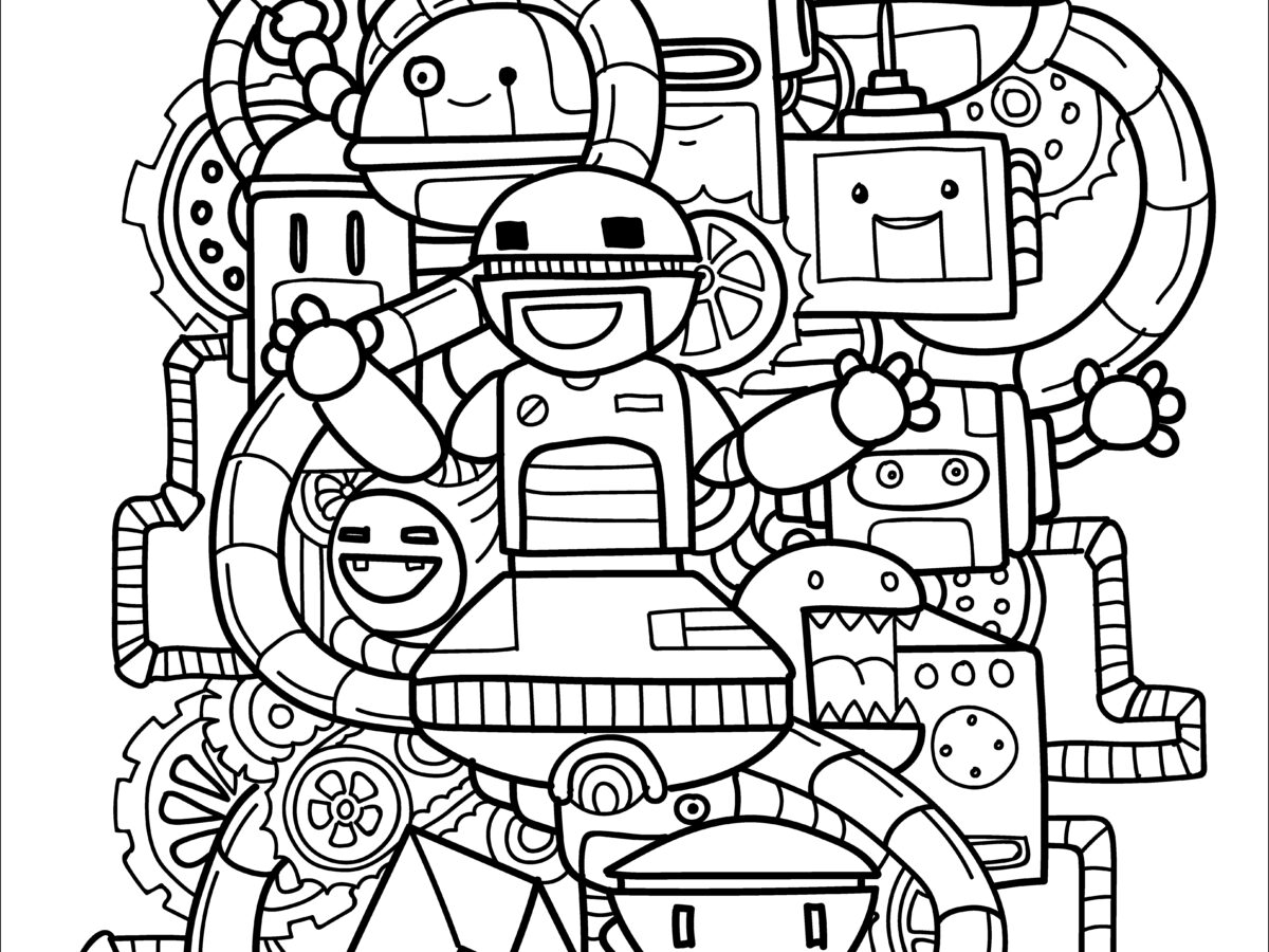 Printable robot coloring pages for kids put that robot in color