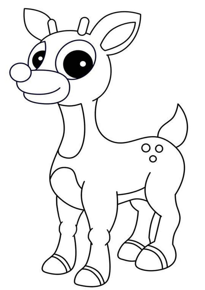 Adorable rudolph coloring page