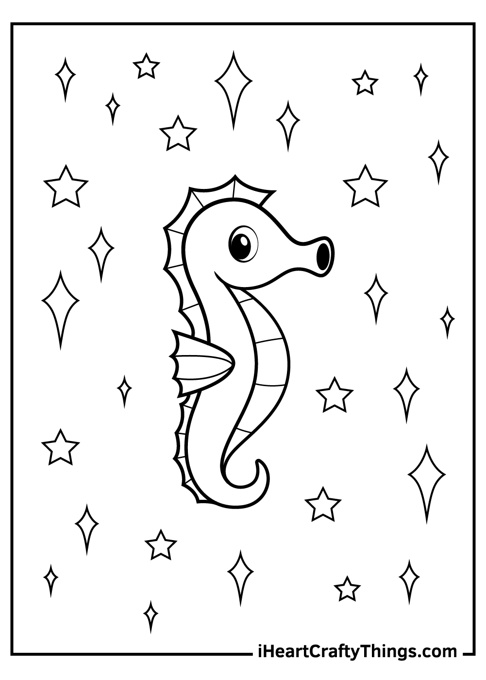 Seahorse coloring pages free printables