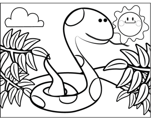 Cute snake coloring page