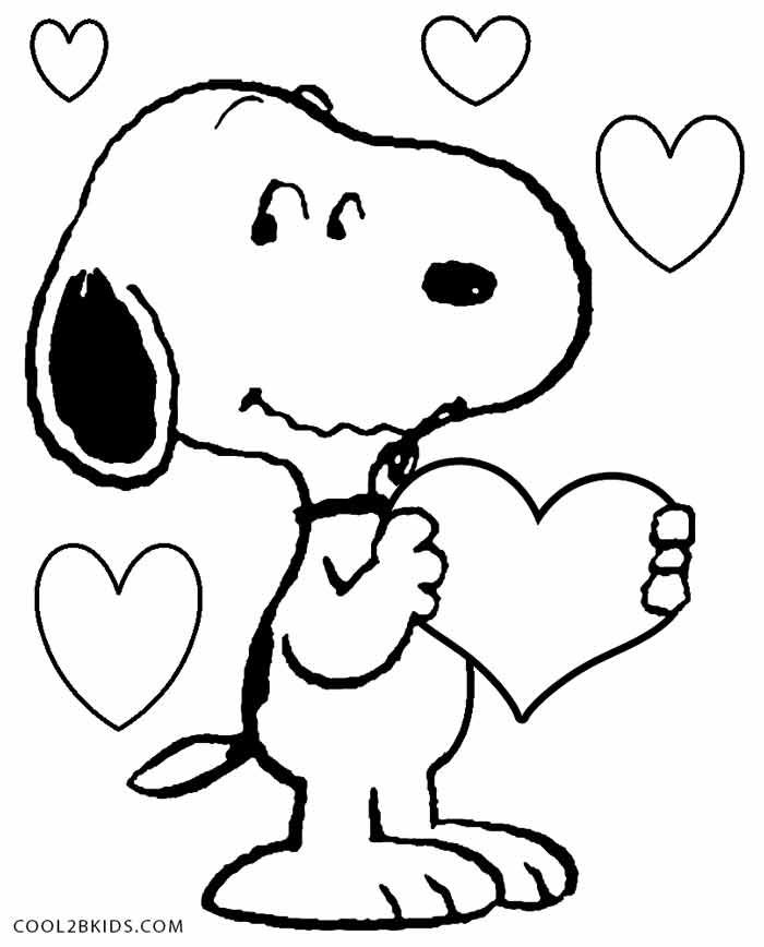 Printable snoopy coloring pages for kids coolbkids â valentine coloring pages valentines day coloring page snoopy coloring pages
