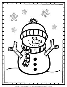 Free printable snowman coloring pages