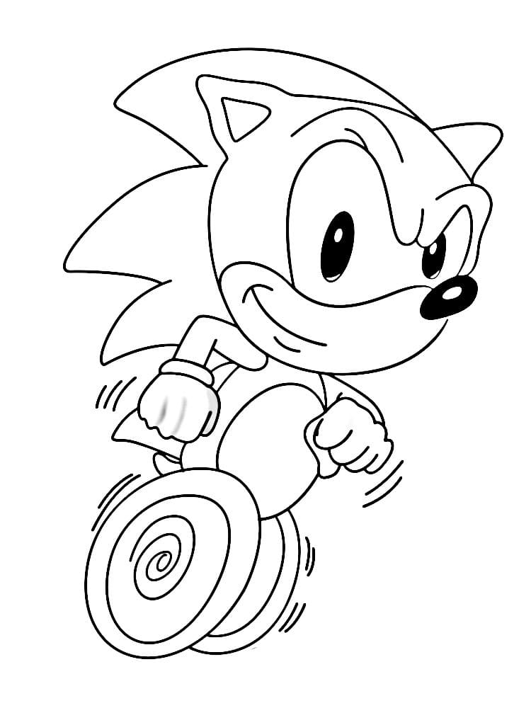 Cute sonic coloring page