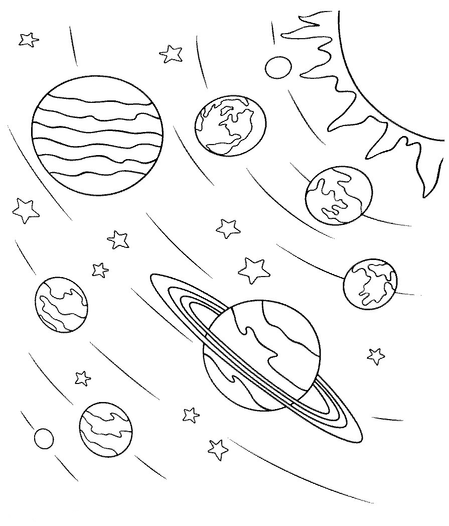 Space coloring pages