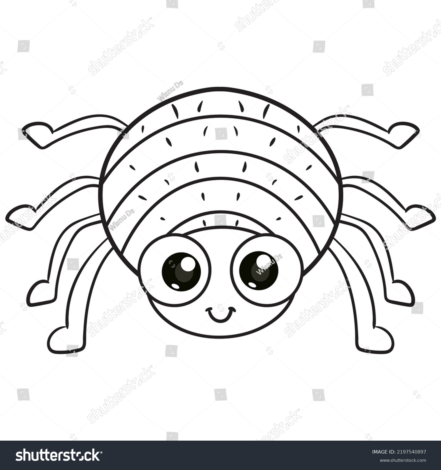 Coloring pages books kids cute spider stock vector royalty free