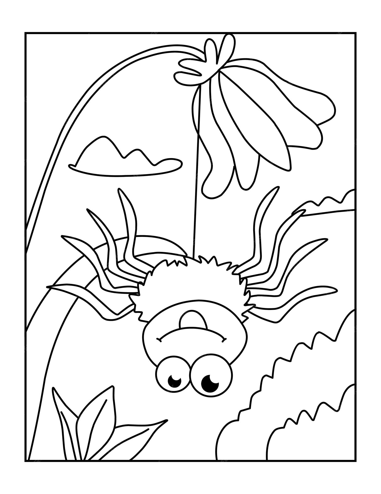 Premium vector cute printable spider coloring pages for kids