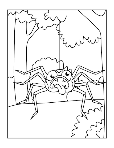 Premium vector cute printable spider coloring pages for kids