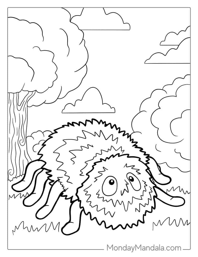 Spider coloring pages free pdf printables