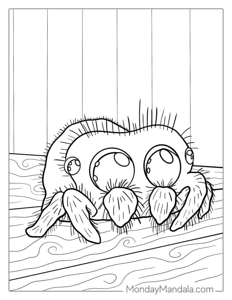 Spider coloring pages free pdf printables