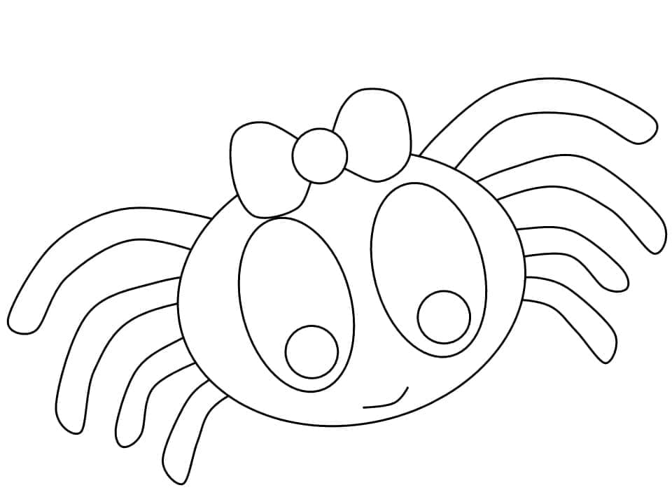 Cute spider coloring page