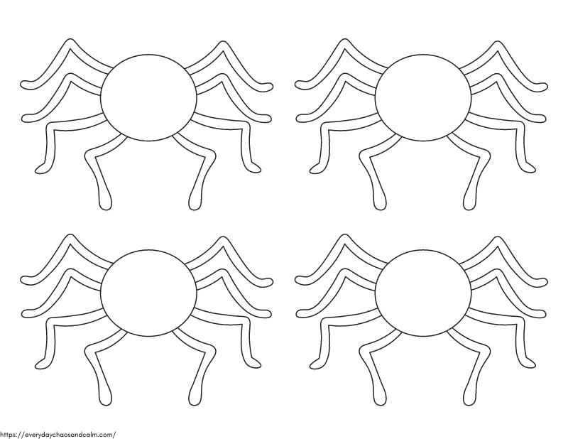 Free printable spider template and outlines