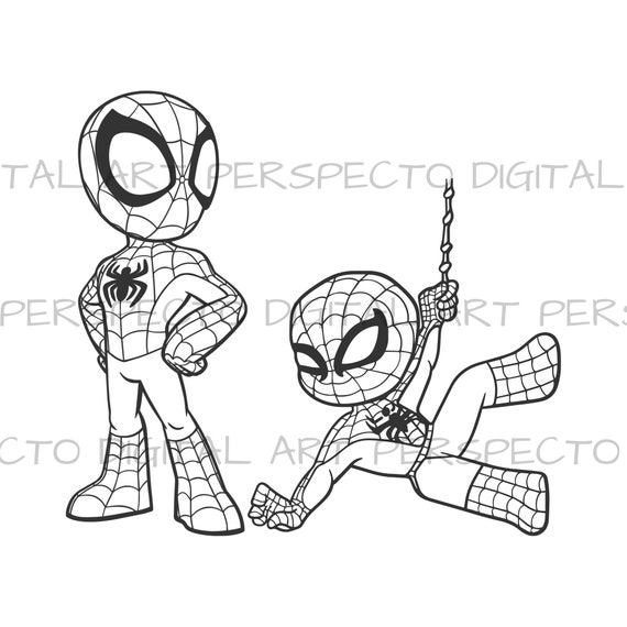 Baby spiderman bundle svg cute spiderman vector baby spiderman drawing svg vector pdf cricut dxf cnc png jpg coloring page print silhoutte download now