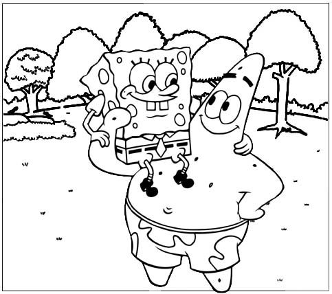 Cute spongebob coloring pages for children