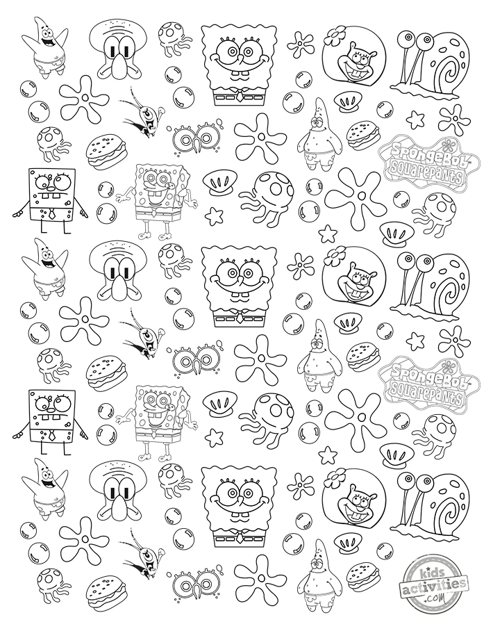 The best free fun doodle spongebob coloring page kids activities blog
