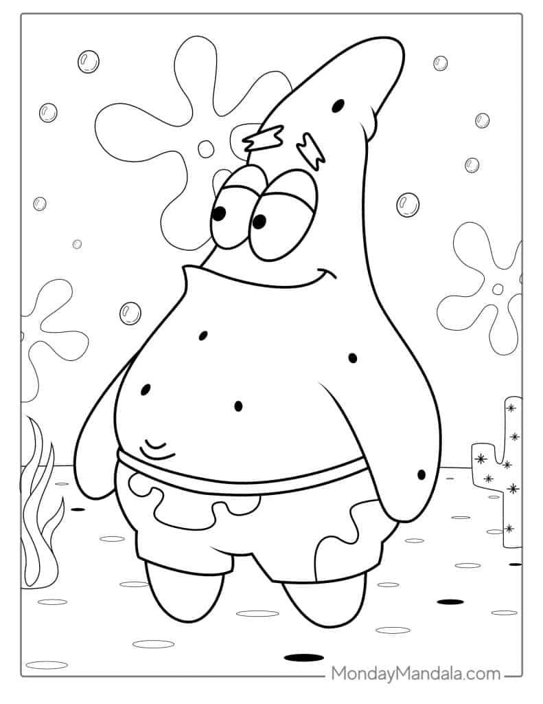 Spongebob coloring pages free pdf printables