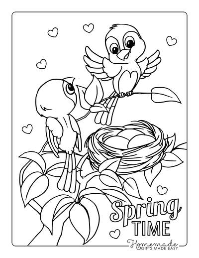 Free printable spring coloring pages for kids adults