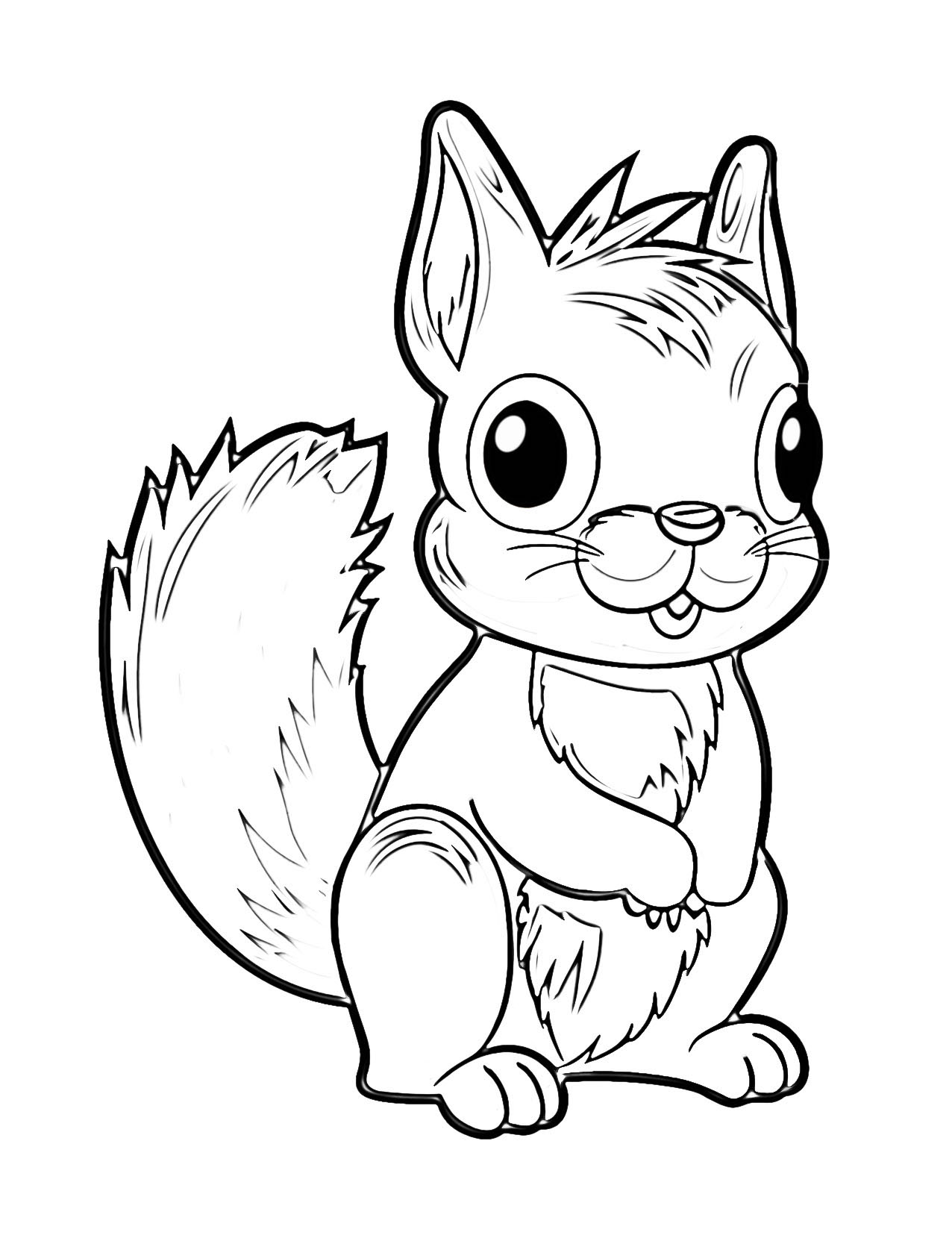 Adorable squirrel coloring pages for kids and adults