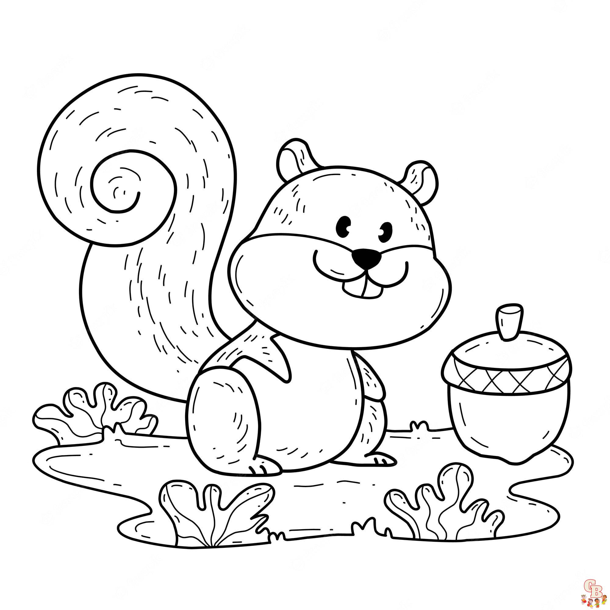 Cute squirrel coloring pages free printable and easy to color