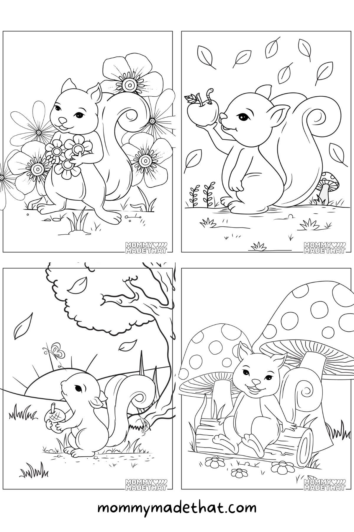 Squirrel coloring pages