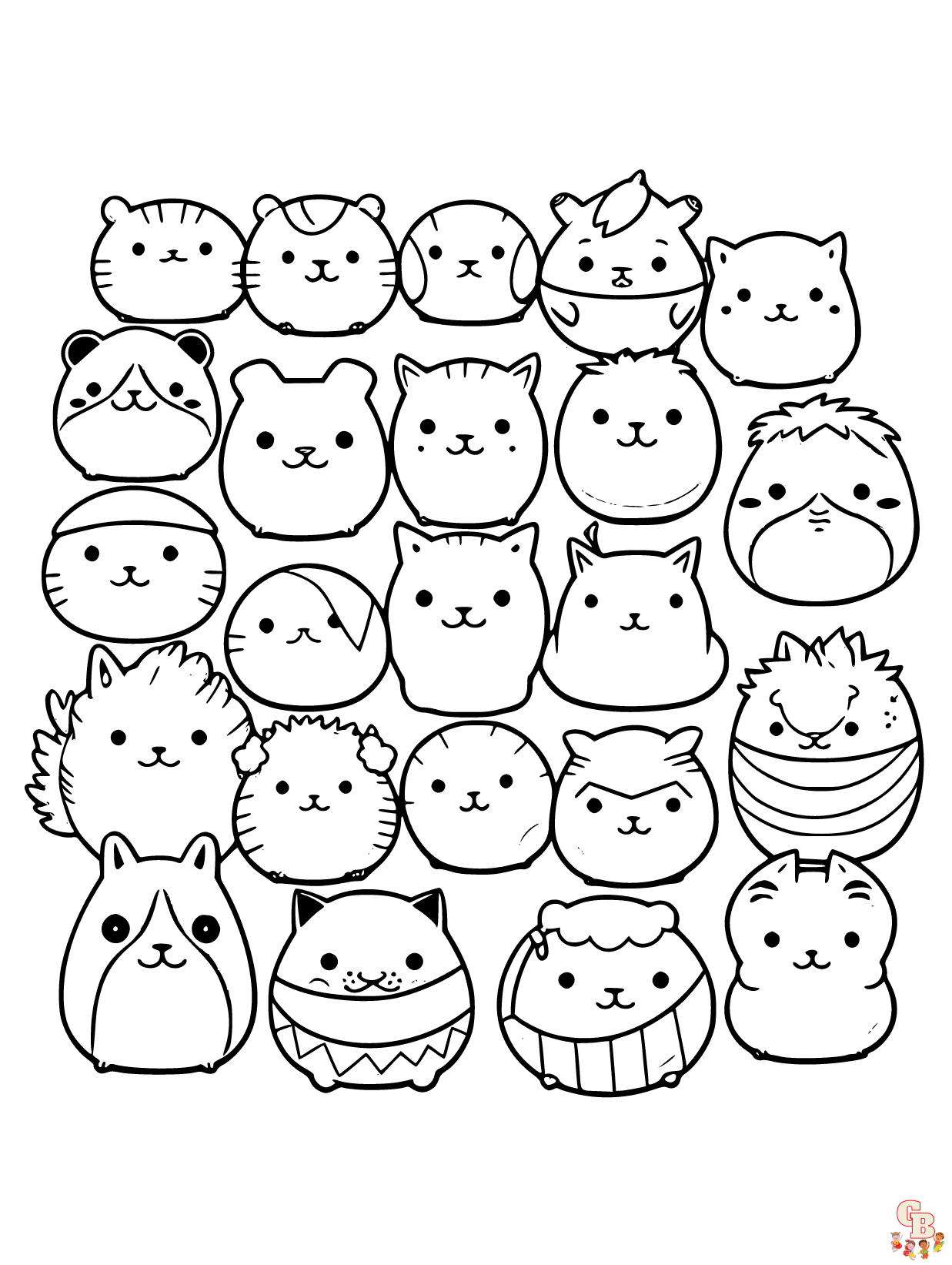 Squishmallows coloring pages for kids free printable sheets