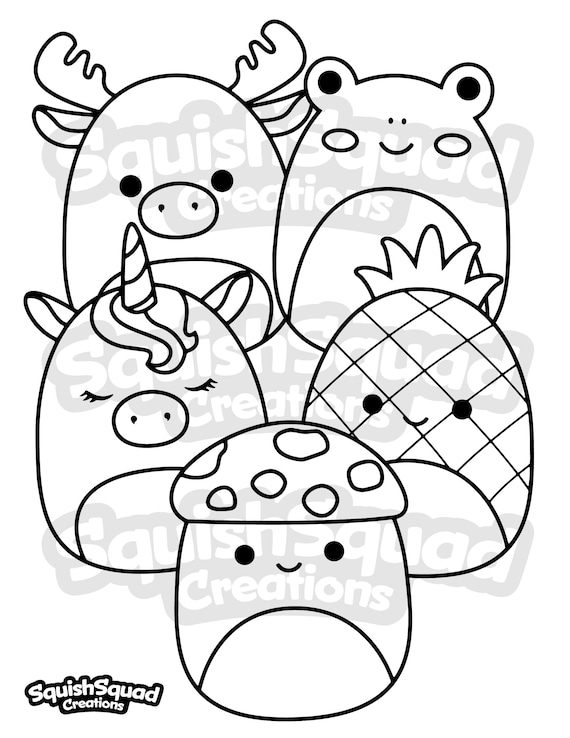 Squishmallow coloring page printable squishmallow coloring page squishmallow downloadable coloring sheet coloring page for kids