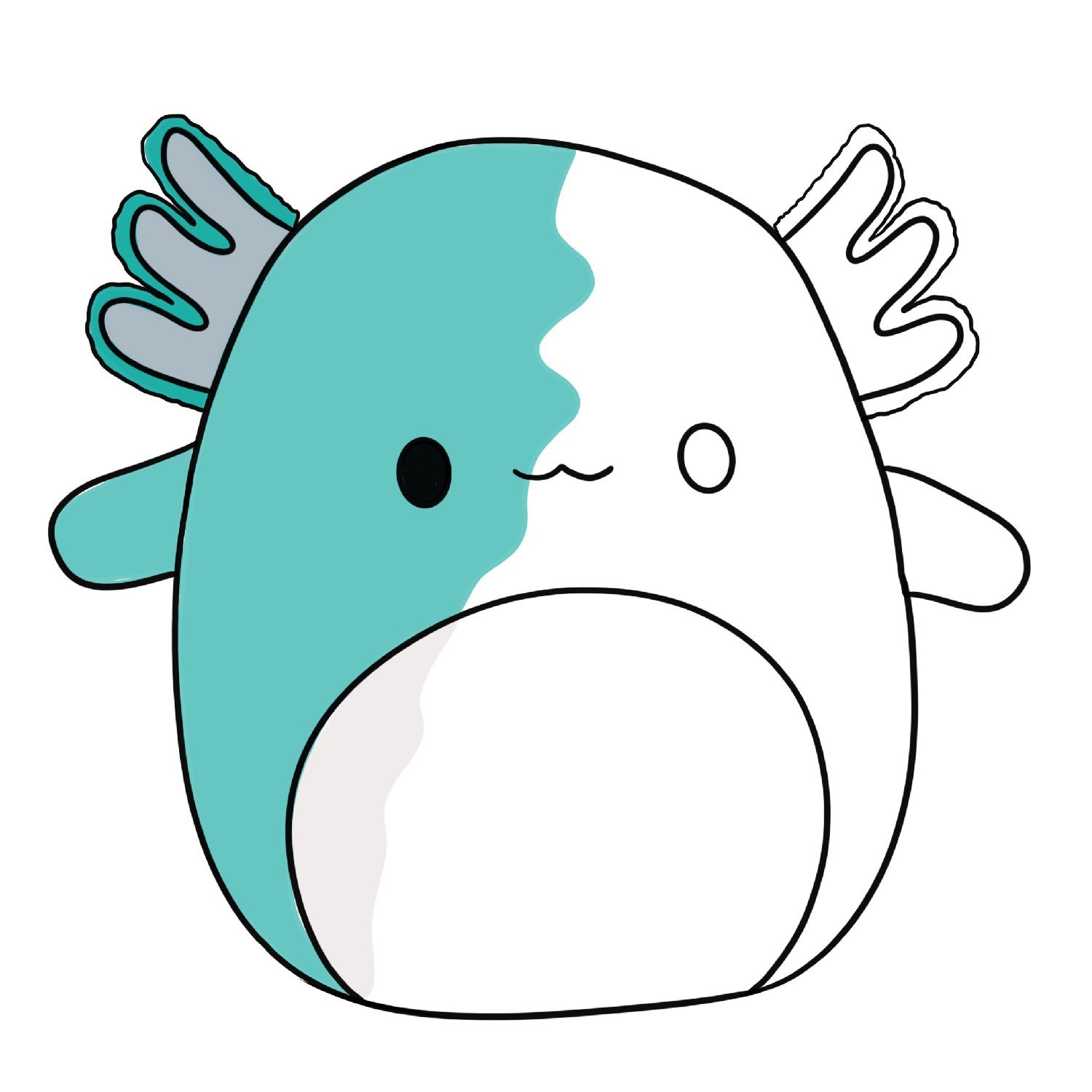 Axolotl squishmallows coloring page