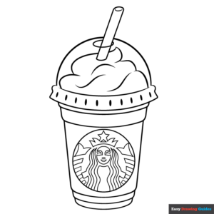 Starbucks frappuccino coloring page easy drawing guides