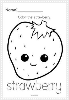 Cute fruits coloring pages by ezel benitez tpt