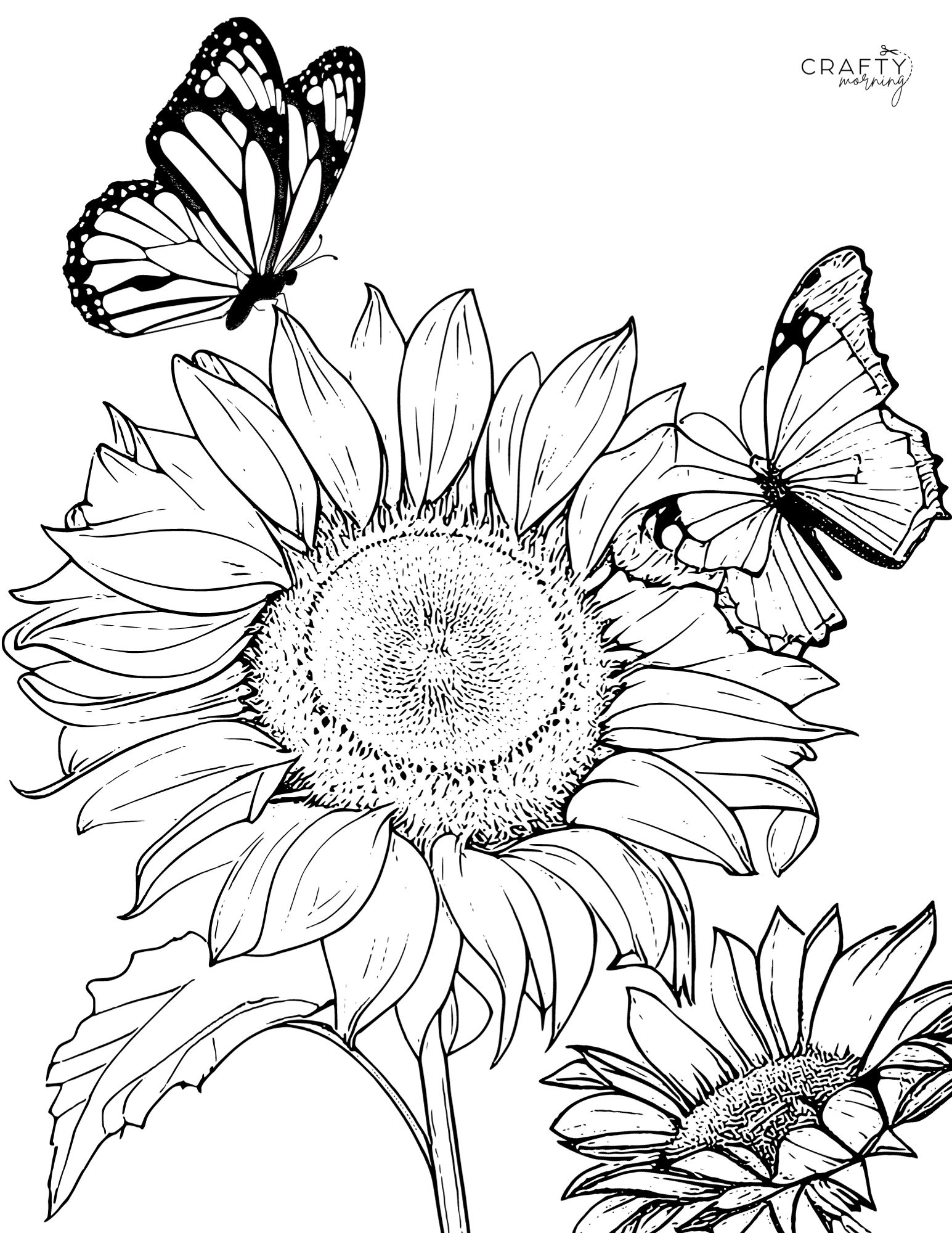 Free printable sunflower coloring pages